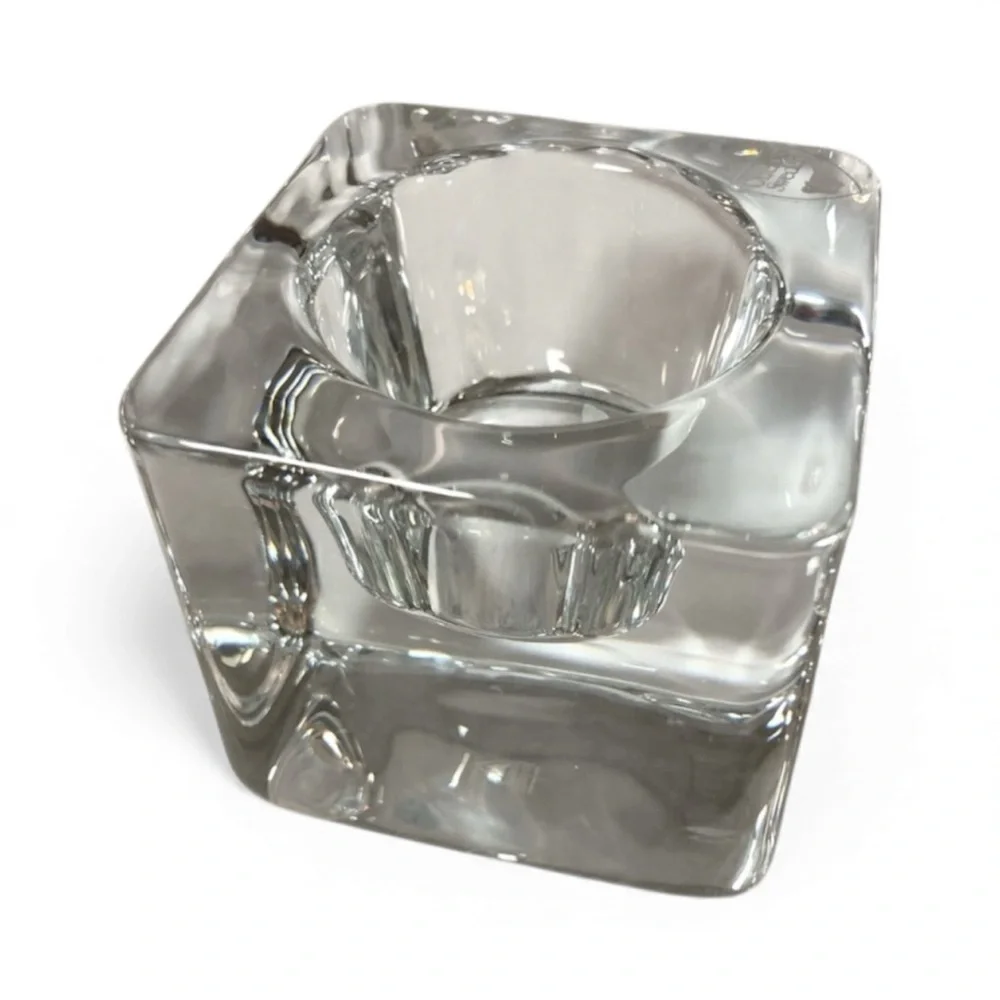 Orrefors Sweden Crystal Square Candleholder Votive